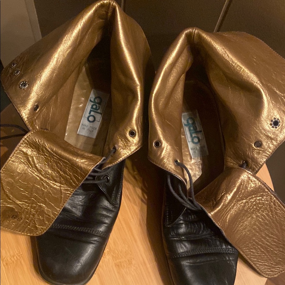 Gold and Black Shoes by OTBT
